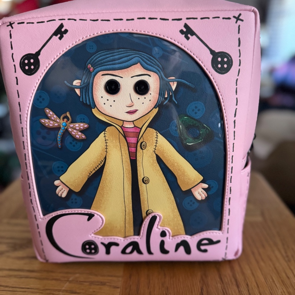 Loungefly Coraline Limited Edition Doll Pink Backpack - Picture 8 of 8